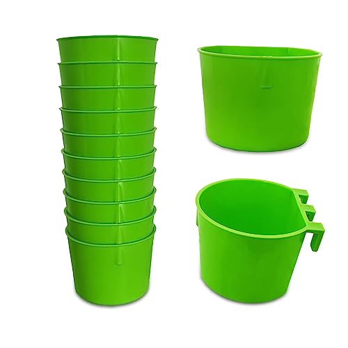 ORIBUKI 10 Stück Käfigbecher, Vogelfutterspender, Samenschüssel, Hühnerfütterung, Bewässerungsschale, Kaninchen, Wasserfutter, hängende Drahtkäfige, Box, 237 ml, Stallbecher für Haustiere, Papageien, von ORIBUKI