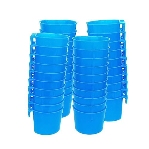 ORIBUKI 40 Stück Käfigbecher, Vogelfutterspender, Samenschale, Hühnerfütterung, Bewässerungsschale, Kaninchen, Wasserfutter, hängende Drahtkäfige, Box, 237 ml, Stallbecher für Haustiere, Papageien, von ORIBUKI