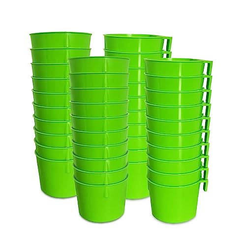 ORIBUKI 40 Stück Käfigbecher, Vogelfutterspender, Samenschale, Hühnerfütterung, Bewässerungsschale, Kaninchen, Wasserfutter, hängende Drahtkäfige, Box, 237 ml, Stallbecher für Haustiere, Papageien, von ORIBUKI