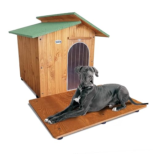 Hundehütte aus Holz mit Fensterbank für Hunde für den Außenbereich als Geschenk Made in Italy Modell Alpen und Dogge 121 x 170 x 108 cm von ORIGINAL LEGNO