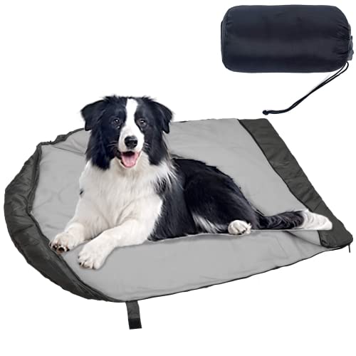 OROOTL Hundeschlafsack mit Aufbewahrungstasche, tragbar, wasserdicht, Camping-Hundebett, Matratze, Haustierunterlage für Auto, Kiste, Sofa, Reisen, Camping, Wandern, Rucksackreisen, Welpenbett, von OROOTL