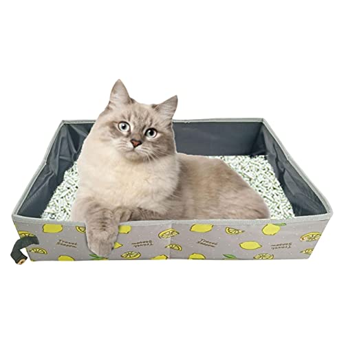 Sieb Katzenklo - Zusammenklappbare tragbare Katzentoilette,Faltbare und verstaubare Katzentoilette für Reisen mit Kätzchen, leicht zu reinigen von ORTUH