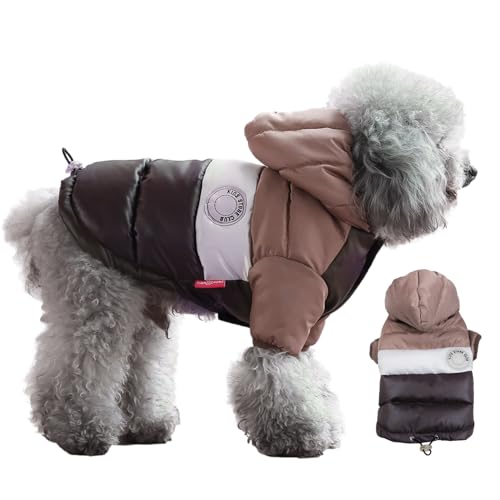 ORTUH Warme Hundejacke, Winddichte Hundekleidung Winterjacke, Winter-Hundejacke mit Mütze, warme Mantelkleidung für Welpen, kleine, mittelgroße und große Hunde von ORTUH