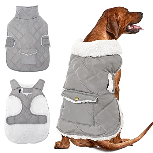 ORZECHKO Hunde-Wintermantel – Winddichte Fleece-warme dicke Hundejacke für Schnee, regnerisch, Mantel Outfits für kleine, mittelgroße und große Hunde – Innen- und Außenbereich (S-XXL) von ORZECHKO