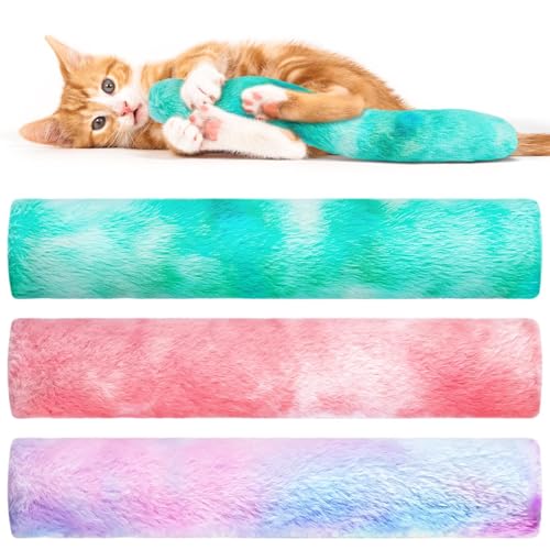 OSDUE 3Pcs Katzenminze Katzenspielzeug, Katzen Spielzeug Set, Katzenkissen mit Katzenminze Katzen Baldrian Kissen Plüsch Schmusekissen, Weiches Flauschiges Haustier beruhigendes Spielzeug von OSDUE