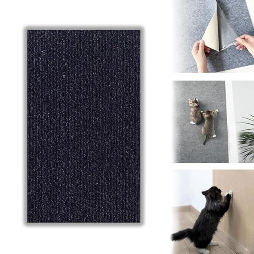 Pawmingle Cat Scratching Carpet, Sticky Cat Scratch Wall Mat, Cat Scratching Mat Self Adhesive, Wall Climbing Cat Scratcher Couch Corner Furniture Protectors (Blue,L) von OSTRI