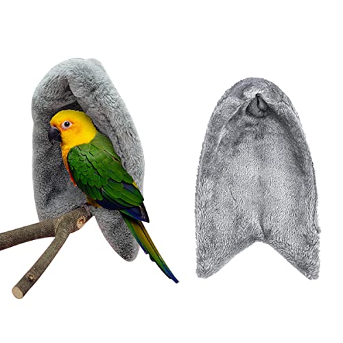 OTKARXUS Komfort-Eck-Fleece-Vogeldecke, 1 Stück, warm, für Papageien, Käfig, Vogelnest, Papageienbett für Sittiche, Nymphensittiche, Papageien, Nymphensittiche (S, Grau) von OTKARXUS