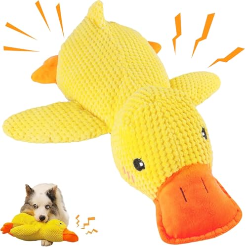 OTXKXBLP Mellow Dog Calming Duck, The Mellow Dog Duck, Quack Duck Dog Toy, Yellow Stuffed Duck Dog Toy, Calming Duck Dog Toy, The Mellow Dog Calming Pillow Dog Duck Toy with Quacking Sound von OTXKXBLP