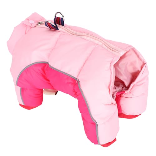 Hunde-Wintermantel, Winddicht, Hundejacke, Warme Kleidung für den Winter, Warm Halten, Winddicht, Vier Beine, Reißverschluss Hinten, Rosa (10#) von OUCRIY