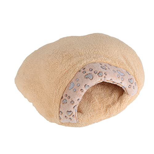 Katzenbett, Rund, Plüsch, Flauschig, Katzenbett, Höhle, Dick, Weich, Bequem, Selbstheizender Katzenschlafsack für Katzen, Kätzchen (S) von OUCRIY