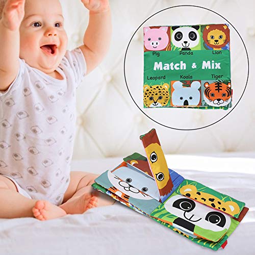 OUCRIY Crkle Books 19×18×3 Soft Baby Cloth Activity Crinkle The Animal Face Matching Book Früherziehung Stoffbuch von OUCRIY