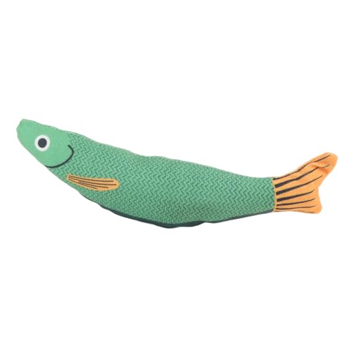 OUCRIY Saucy Fish Cat Toy, Interactive Crinkle Sounds Kitten -Übungen, Lebensechter Design -Plüschmaterial EIN Ideales Ideales Verfolgen und Kauen -Training (Grün) von OUCRIY