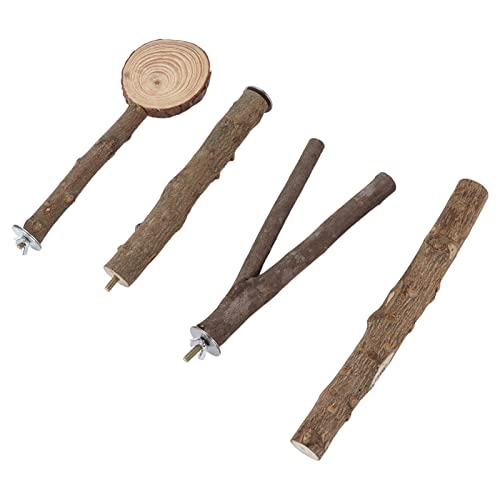 Papageien-Stehstab-Set – Vogelständer-Stäbchen-Set, Sicheres und Stabiles Papageien-Ständer-Plattform-Set aus Holz für Vögel von OUCRIY