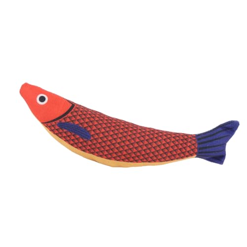 Saucy Fish Cat Toy, Interactive Crinkle Sounds Kitten -Übungen, Lebensechter Design -Plüschmaterial EIN Ideales Ideales Verfolgen und Kauen -Training (Orange) von OUCRIY