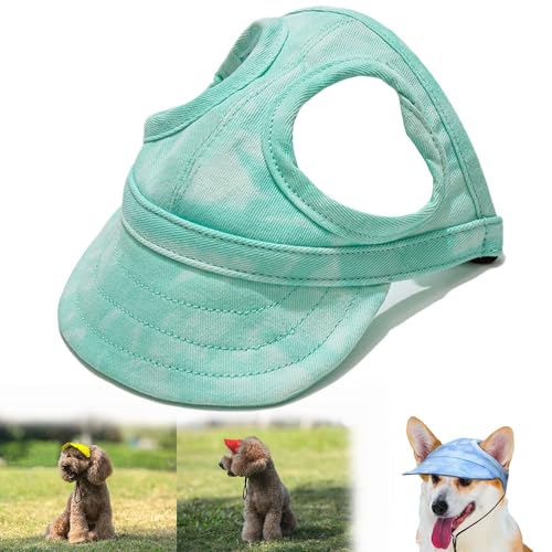 Dog Sun Hat, Hunde Sonnenhut, Verstellbar Sonnenschutz Hut Hundecap, Sommer-Sonnenhaube, Outdoor-Sport-Sonnenhut mit Ohrlöchern, Modische Hunde-Sonnenhut, für Welpen, Mittelgroße Hunde von OUDIOHAI