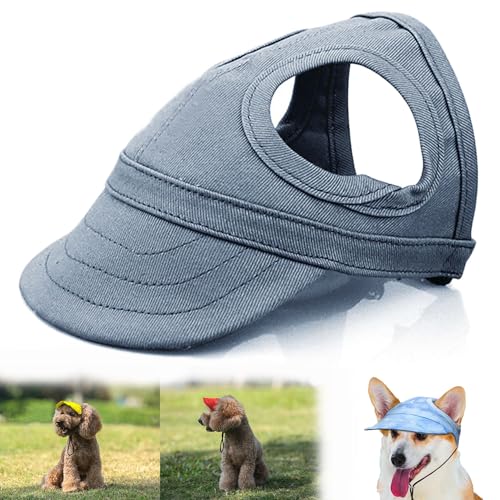 Dog Sun Hat, Hunde Sonnenhut, Verstellbar Sonnenschutz Hut Hundecap, Sommer-Sonnenhaube, Outdoor-Sport-Sonnenhut mit Ohrlöchern, Modische Hunde-Sonnenhut, für Welpen, Mittelgroße Hunde von OUDIOHAI