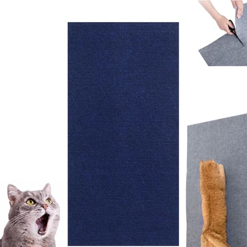 Kletterkatzenkratzmatte, DIY Kletterkatzenkratzer, Zuschneidbare, An Der Wand Montierte Katzenkratzer-Klettermatte, Selbstklebende Katzenkratzmatte, Katzenkratzmöbelschutz (30 * 100cm,Blau) von OUGEHOT