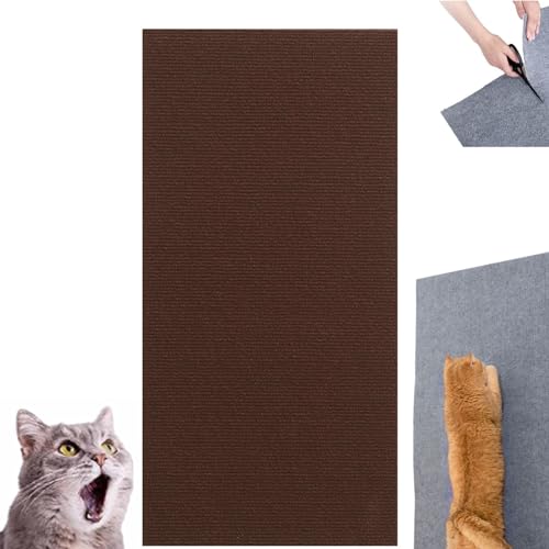 Kletterkatzenkratzmatte, DIY Kletterkatzenkratzer, Zuschneidbare, An Der Wand Montierte Katzenkratzer-Klettermatte, Selbstklebende Katzenkratzmatte, Katzenkratzmöbelschutz (30 * 100cm,braun) von OUGEHOT