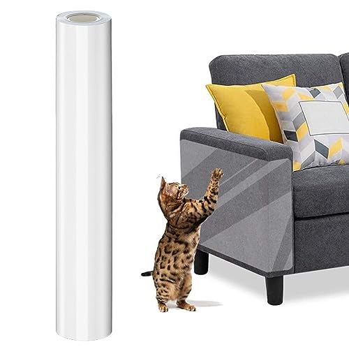 Kratzschutz Katze Tape,30 * 300cm Sofa Transparent Kratzschutz Pad,Selbstklebend Möbelschoner Katze Möbelschutz Kratzpads,Kratzschutz Sofa Katze,Anti Kratz Folie für Katzen,für Möbel Couch Tür Wand von OUGPIU