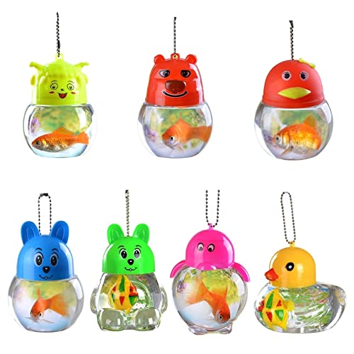 Aquarium Tragbare Fischtank Handheld Kunststoff Mini Aquarium Transparent Fischhalter Fishbowl for Turtle Pet Fish Starter Kit (Color : Random) von OUMIFA