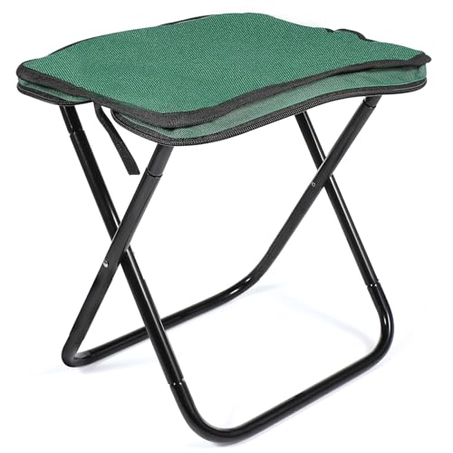 OUNONA Outdoor-Klapphocker faltstuhl Gartensitz Reise Stuhl Kompakter Stuhl Platzsparender Hocker zusammenklappbarer Hocker Klapphocker für Erwachsene Jagdhocker Aluminiumlegierung Green von OUNONA