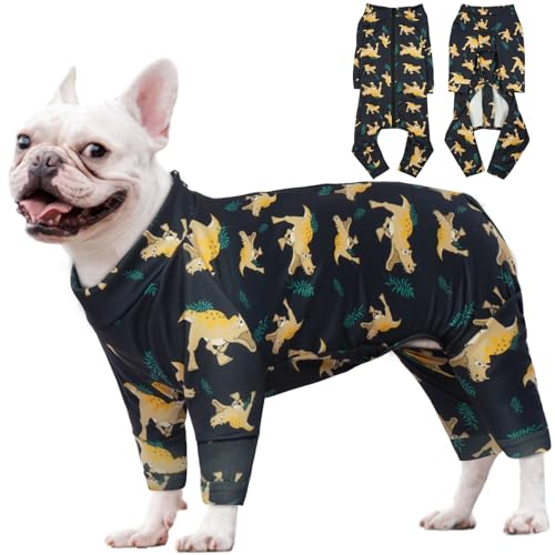 OUOBOB Hunde-Pyjama, Hunde-Pyjama für mittelgroße Hunde, Weihnachtspyjama, dehnbarer Einteiler, Hunde-Overall, Bodysuit, Chirurgie, Genesungsanzug, Anti-Leck- und Angstzustände, beruhigende von OUOBOB