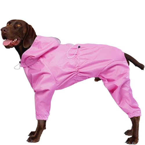 OUOBOB Hunde-Regenmantel, Hunde-Regenmäntel für große Hunde, Hunderegenjacke mit transparenter Kapuze, wasserdichter Hundeponcho, schneefest, Hundeweste, Regenbekleidung, Bekleidung mit Loch für die von OUOBOB