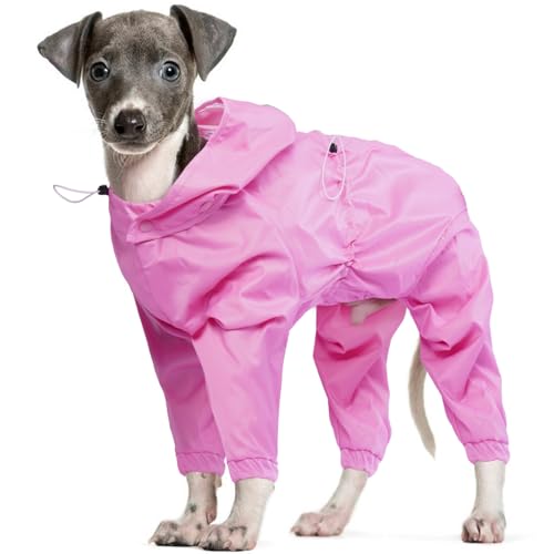 OUOBOB Hunde-Regenmantel, Hunde-Regenmäntel für mittelgroße Hunde, Hunderegenjacke mit transparenter Kapuze, wasserdichter Hundeponcho, schneefest, Hundeweste, Regenbekleidung, Bekleidung mit Loch für von OUOBOB