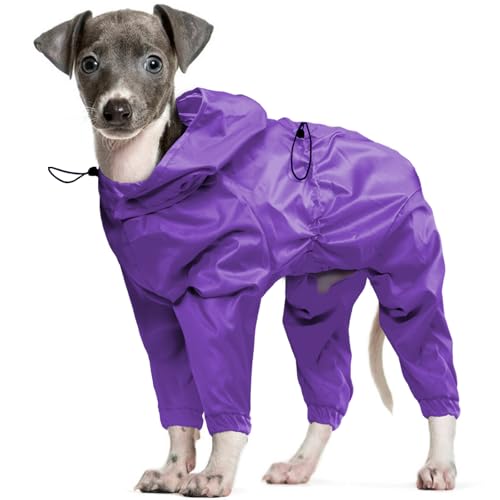 OUOBOB Hunde-Regenmantel, Hunde-Regenmäntel für mittelgroße Hunde, Hunderegenjacke mit transparenter Kapuze, wasserdichter Hundeponcho, schneefest, Hundeweste, Regenbekleidung, Bekleidung mit Loch für von OUOBOB