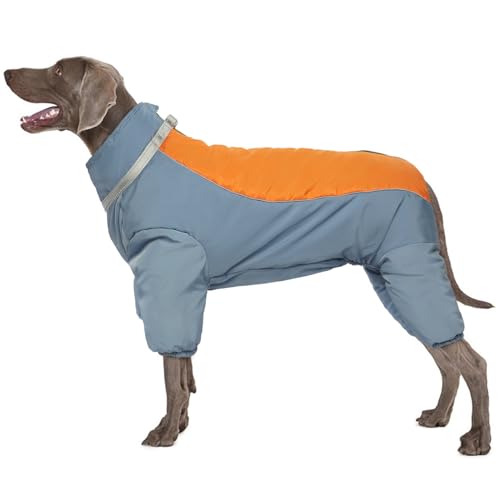 OUOBOB Hunde-Wintermantel, Hundekleidung, warm, wasserdicht, kaltes Wetter, Mantel mit doppeltem D-Ring, Haustierjacke, Bekleidung, reflektierendes Hunde-Fleece-Outfit für mittelgroße und große Hunde von OUOBOB