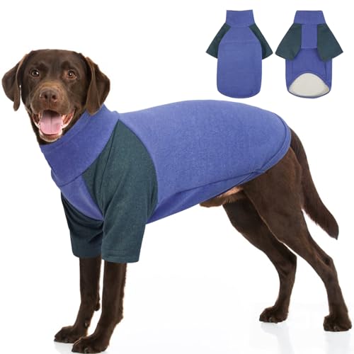 OUOBOB Hundemantel mit Rollkragen, dehnbar, weicher Hundemantel für kaltes Wetter, Fleece-Hundebekleidung für große Hunde, Rollkragen-Strick-Sweatshirt, leichte Kleidung, Jumpsuit, Dogge, XXXXL von OUOBOB