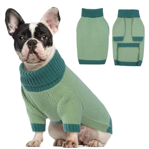 OUOBOB Hundepullover, Hundepullover, große Größe, für Hunde, Mädchen, Jungen, Thermo-Rollkragen-Strickpullover, Hässlicher Weihnachtspullover, warmer Pullover, Winterkleidung, Strickwaren, Boston von OUOBOB