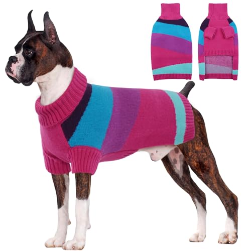 OUOBOB Hundepullover, Hundepullover für große Hunde, warmer Pullover für große Rassen, Rollkragenpullover, Weihnachtspullover, XXXXL, Hundepullover, Haustier-Outfit, Strickwaren für Deutsche Dogge, von OUOBOB