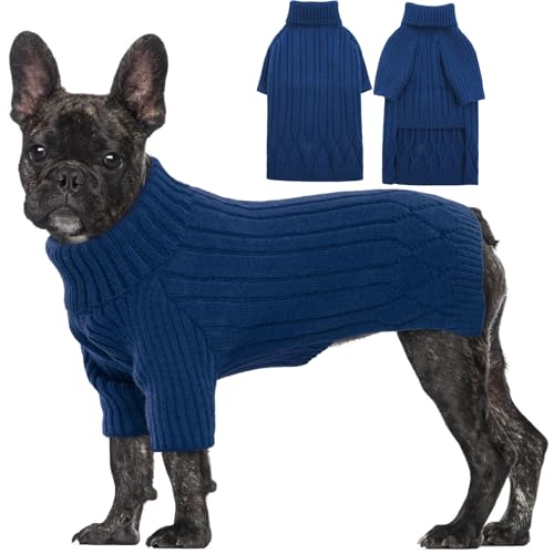 OUOBOB Hundepullover für mittelgroße Hunde, warmer Winter-Herbst-Hundepullover für Hunde, Mädchen und Jungen, Rollkragen-Hunde-Strickwaren, Weihnachtspullover, Haustier-Sweatshirt, Kleidung, von OUOBOB