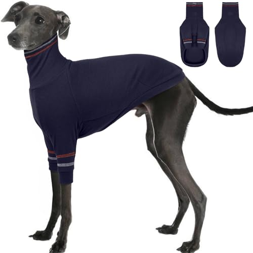 OUOBOB Greyhound Hundepullover, Italienischer Windhund Mantel für kleine Hunde, Whippet Pullover Rollkragenpullover Stretchy Knit Sweatshirt, Greyhound Pyjamas Windhunde Jumpsuit für kaltes Wetter M von OUOBOB