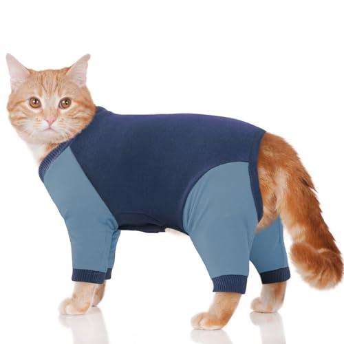 OUOBOB klebrige Haar Katze Kleidung, Sphynx haarlose Katzen Pullover, Verhindern verlorenes Haar Onesie Shirts nur für Katzen, Kätzchen Kleidung Pyjama, Katze Turtleneck für Sphynx Cornish Rex von OUOBOB