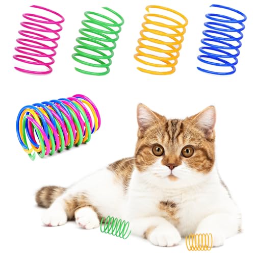 36 Pcs Katzenspielzeug,Buntes Frühling Katzenspielzeug,Cat Spring Spielzeug,Bunte Spirale Katzen Spielzeug,Spielzeug Spiralfedern,Kunststoff Spiralfedern,Neuheit Bunte Spielzeug(Szufällige Farbe) von OUOQI