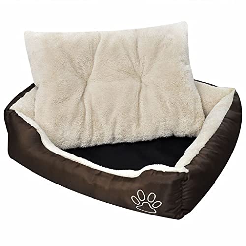 OUSEE Warmes Hundebett mit Polsterkissen S Beige von OUSEE