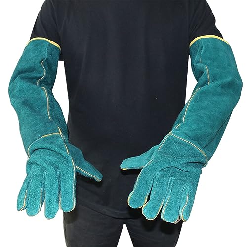 OUSHOP Tierhandschuhe Anti-Biss Langlebige Haustier-Reptilienpflege Schweißbeständiger Schutz Anti-Kratz-Sicherheitshandschuhe,Peacock Blue,One Size von OUSHOP