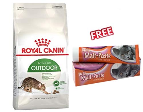 OUTDOOR Royal Canin Cat Trockenfutter für ausgewachsene Katzen, 4 kg, 7 Jahre alt; unterstützt aktives Leben; hält Gelenke, Haut und Fell gesund mit hohem Energiegehalt von OUTDOOR