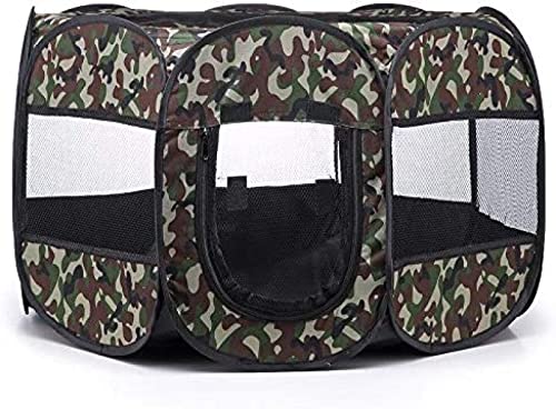 OUTS Pet Barrier Zaun Camouflage Tragbare Faltbare Haustier Zelt Laufstall Katze Hunde Atmungsaktive Kiste Haus Welpen Käfig Zaun Laufstall Zelt 1 Stücke,Grün,Pleasant63 von OUTS