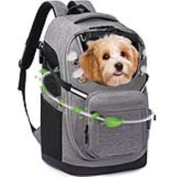 OUUTMEE Hunderucksack, groß, Haustier Rucksack, Pet Bag Backpack Katzenrucksack Tragbare Hunde Rucksack (Grau) von OUUTMEE