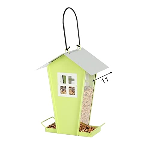 OUYUE Futterhaus Für Vögel Matal Vogelfutterspender Futterbehälter Vogelfutterspender Für Haustierbedarf Im Freien Gartendekoration Futterspender Vögel(15 * 8.5 * 22cm) von OUYUE