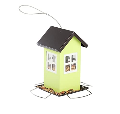 OUYUE Futterhaus Für Vögel Matal Vogelfutterspender Futterbehälter Vogelfutterspender Für Haustierbedarf Im Freien Gartendekoration Futterspender Vögel(19 * 19 * 20cm) von OUYUE