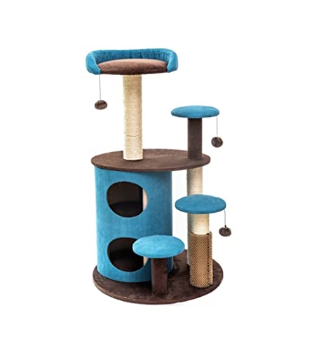 OUYUE Katzenkratzbaum Kratzbaum Für Katzen, Kratzbaum, Sisalseil, Kratzbaum, Katzentürme, Kratzbaum, Eigentumswohnung, Haustier, Indoor-Aktivitätsspielzeug Katzenkletterbaum(Blue) von OUYUE