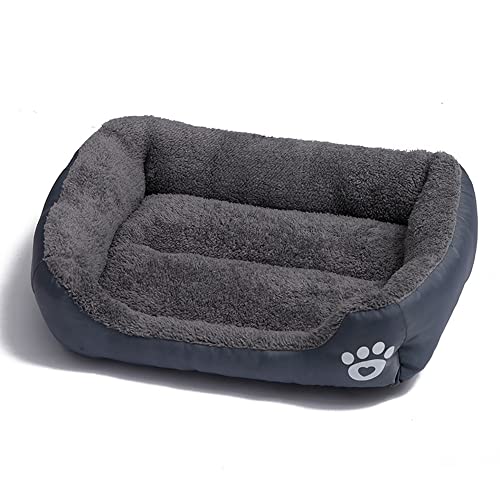 OUYUNKKA Hundebett Hundekissen (2XL, 110 x 82 cm) Viereckig Grau Hundesofa für Mittelgroße und Kleine Hunde und Katzen, Flauschig Weich Katzenbett Katzenkissen Hundebett für Französische Bulldogge von OUYUNKKA