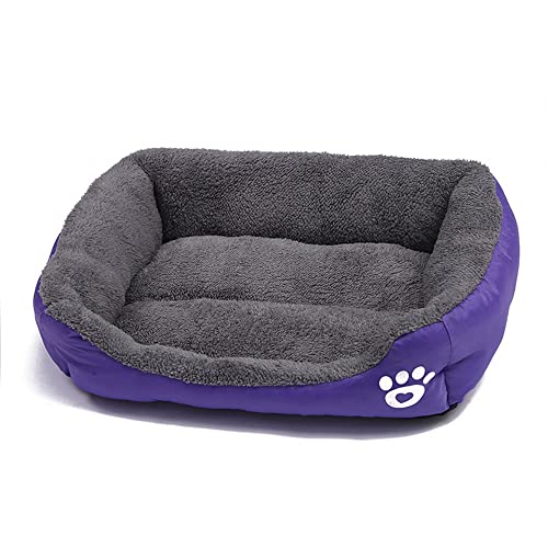 OUYUNKKA Hundebett Hundekissen (2XL, 110 x 82 cm) Viereckig Lila Hundesofa für Mittelgroße und Kleine Hunde und Katzen, Flauschig Weich Katzenbett Katzenkissen Hundebett für Französische Bulldogge von OUYUNKKA