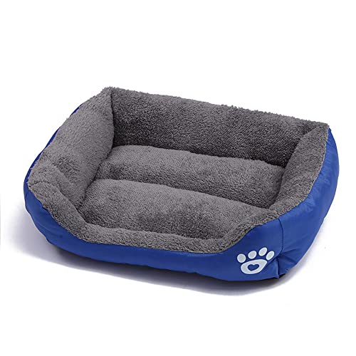 OUYUNKKA Hundebett Hundekissen (2XL, 95 x 72 cm) Viereckig Saphir Hundesofa für Mittelgroße und Kleine Hunde und Katzen, Flauschig Weich Katzenbett Katzenkissen Hundebett für Französische Bulldogge von OUYUNKKA