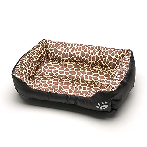 OUYUNKKA Hundebett Hundekissen (3XL, 110 x 82 cm) Viereckig Leopard Hundesofa für Mittelgroße Kleine Hunde und Katzen,Flauschig Weich Katzenbett Katzenkissen Hundebett für Französische Bulldogge von OUYUNKKA