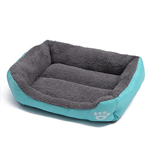 OUYUNKKA Hundebett Hundekissen (M, 54 x 42 cm) Viereckig Himmelblau Hundesofa für Mittelgroße und Kleine Hunde und Katzen, Flauschig Weich Katzenbett Katzenkissen Hundebett für Französische Bulldogge von OUYUNKKA